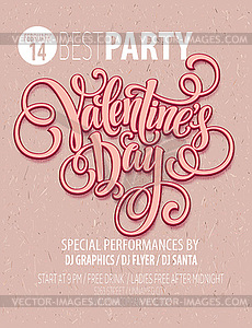 Valentines Day Party Flyer - vector EPS clipart