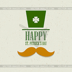 St. Patricks Day flat card design - vector clip art