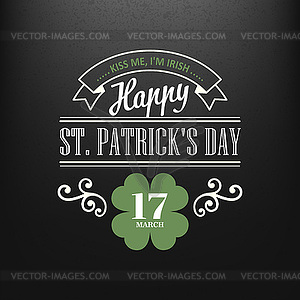 Chalk typographic design for St. Patrick Day - vector clipart