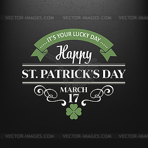 Chalk typographic design for St. Patrick Day - vector clip art