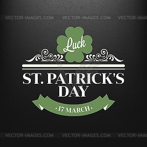 Chalk typographic design for St. Patrick Day - royalty-free vector clipart