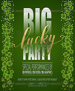 Lucky Party Poster. St. Patricks Day - vector clipart