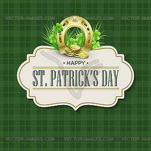 St. Patricks Day vintage holiday badge design - royalty-free vector clipart