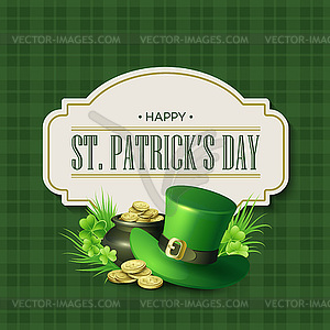 St. Patricks Day vintage holiday badge design - vector clipart