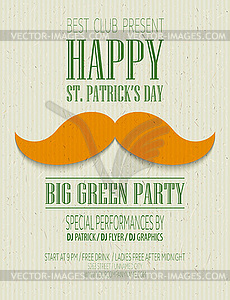 St. Patricks Day retro poster - vector clipart