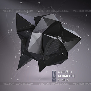 Abstract geometric shape triangular Crystal - white & black vector clipart