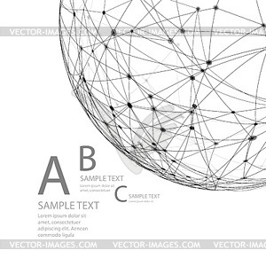 Wireframe mesh polygonal element. Sphere with - vector image