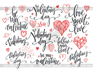 Valentine Day and Love lettering collection - vector clipart