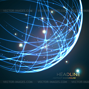Neon grid globe background - vector clipart