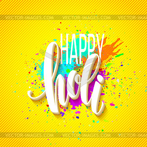 Happy Holi festival of colors greeting background - vector image