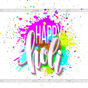 Happy Holi festival of colors greeting background - vector image