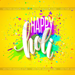 Happy Holi festival of colors greeting background - vector image