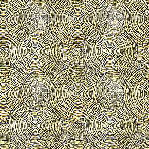 Seamless pattern with golden circle - color vector clipart