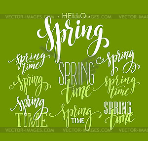 Spring Time, Hello Spring набор литерность - клипарт в векторном формате