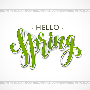 Hello Spring lettering design - stock vector clipart