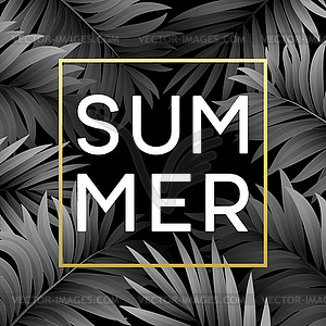 Summer tropical background of palm leaves. - stock vector clipart