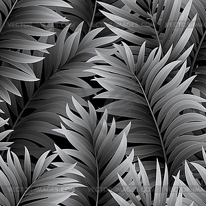 Leaves of palm tree. Seamless pattern - vector clipart