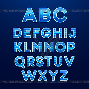 Neon Light Alphabet Font - vector clip art