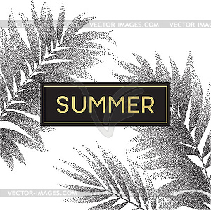 Tropical palm leaves design for text card - vector clip art