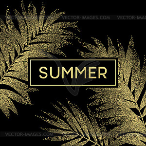 Tropical palm leaves design for text card - vector image