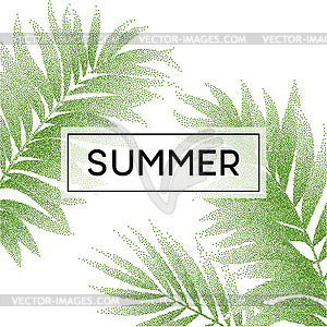 Тропические пальмы листья дизайн для текста карты - векторное графическое изображение
