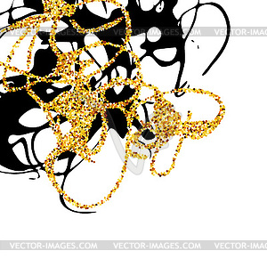 Abstract golden and black stains design element. - vector clip art