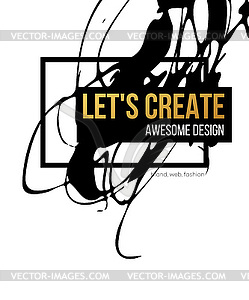 Golden hand-drawn design elements. templates for - vector image