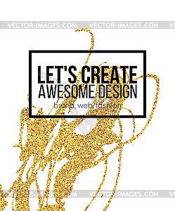 Golden hand-drawn design elements. templates for - vector clip art