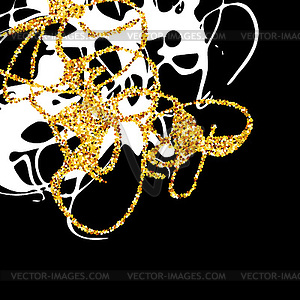 Abstract golden and black stains design element. - vector clipart