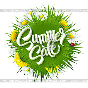 Летние продажи надписи фон с летом зеленый - изображение в векторе / векторный клипарт