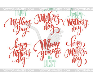Mothers Day greeting card calligraphy lettering - vector clipart