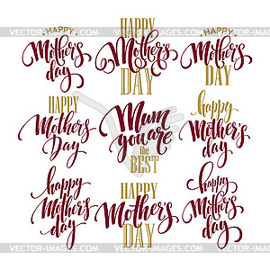 Mothers Day greeting card calligraphy lettering - vector image