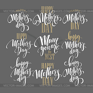 День матери открытки каллиграфии надписи - рисунок в векторе