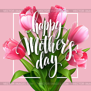 Happy Mothers Day lettering. Mothers day greeting - stock vector clipart