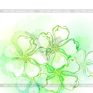 Decorative watercolor spring flower - royalty-free vector image