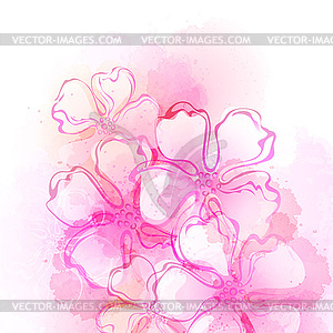 Decorative watercolor spring flower - vector clip art