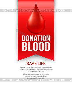 Donate blood poster design - vector clip art