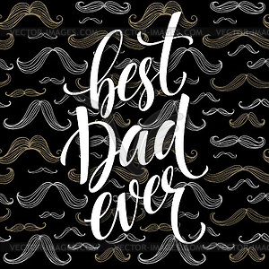 Happy fathers day background with greeting letterin - vector clipart