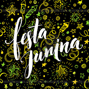 Festa Junina party greeting design - vector image