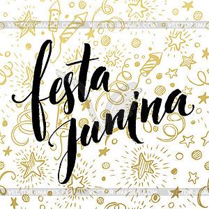 Festa Junina party greeting design - vector clipart