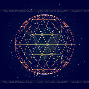 Abstract Sphere triangle mesh background - vector clipart