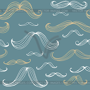 Mustaches seamless pattern. elements - vector image