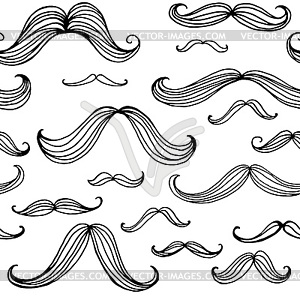 Mustaches seamless pattern. elements - vector clipart