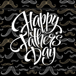 Happy fathers day background with greeting letterin - vector clipart