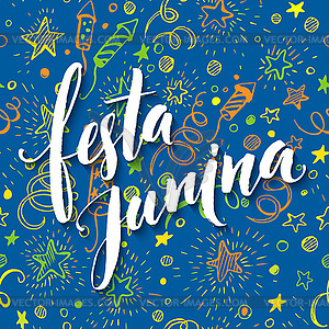 Festa Junina party greeting design - vector image