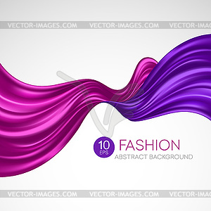 Red flying silk fabric. Fashion background - vector image