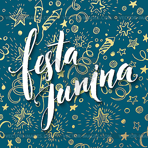 Festa Junina party greeting design - vector clipart