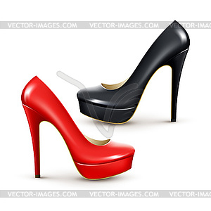 Women fashion shoes. detailed realistic - vector image
