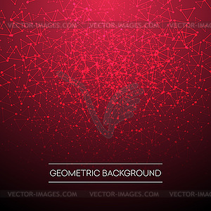 Red triangle connection abstract background - vector clip art