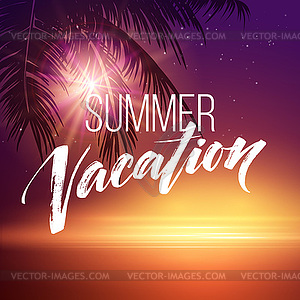 Summer vacation handwriting. Typography, lettering - vector clipart